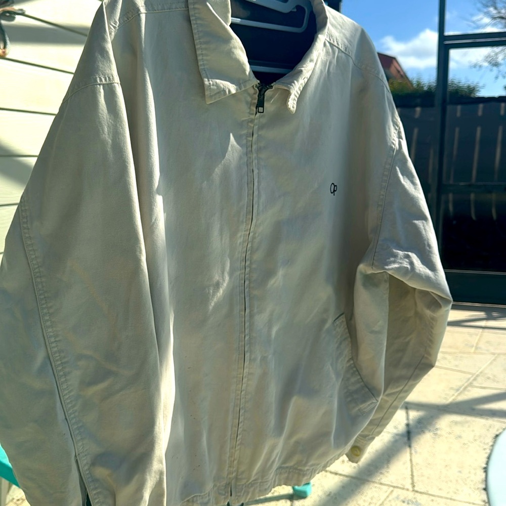 Vintage OP ocean pacific zip-up jacket cream color